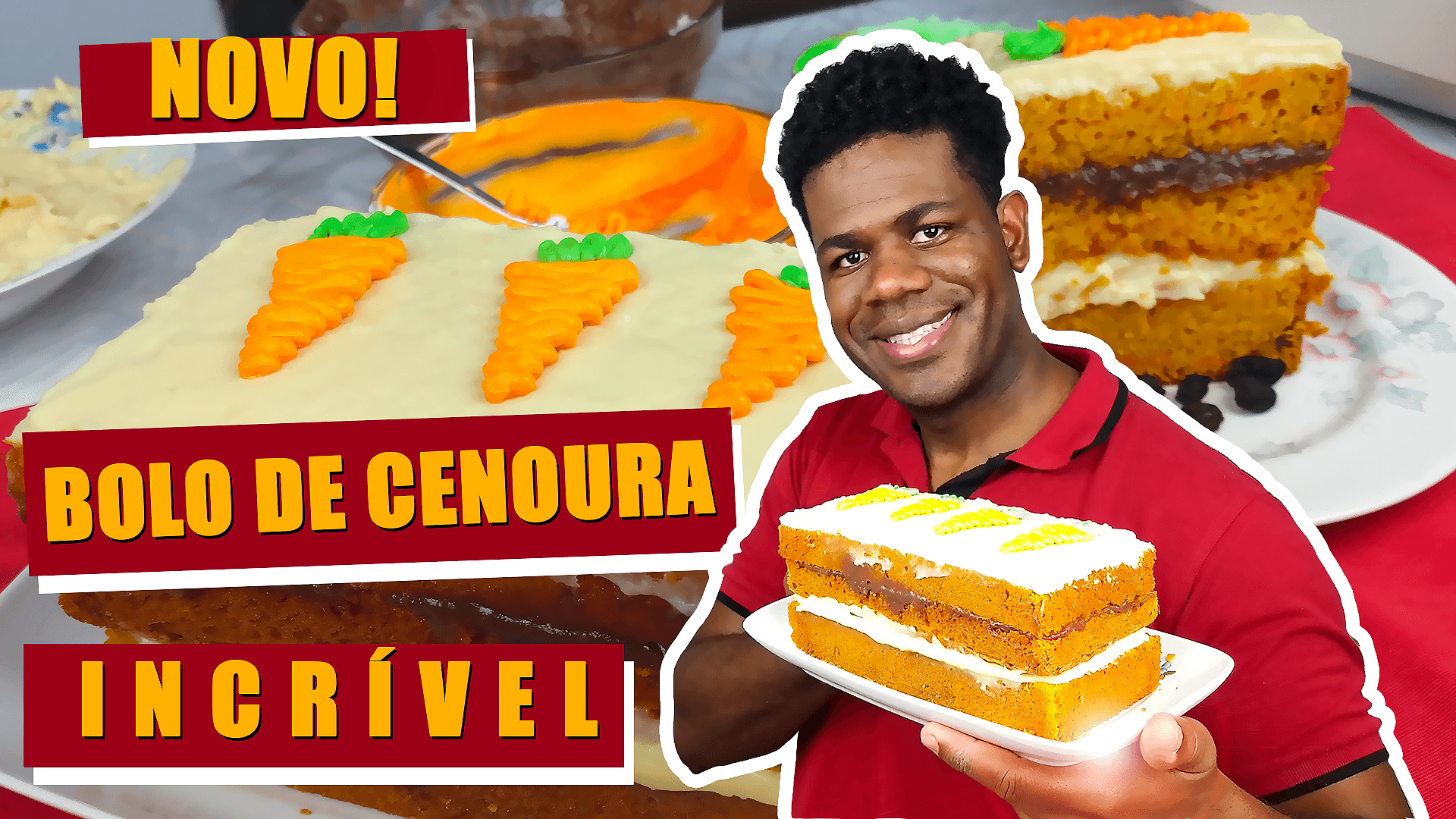 BOLO DE CENOURA INCRIVEL - Como fazer um bolo de Cenoura com recheio e cobertura